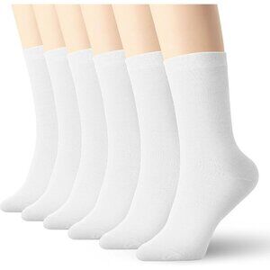 ✨ K-Lorra Casual Cotton Socks Women White Natural Soft Absorb Sweat 6 Pack Socks